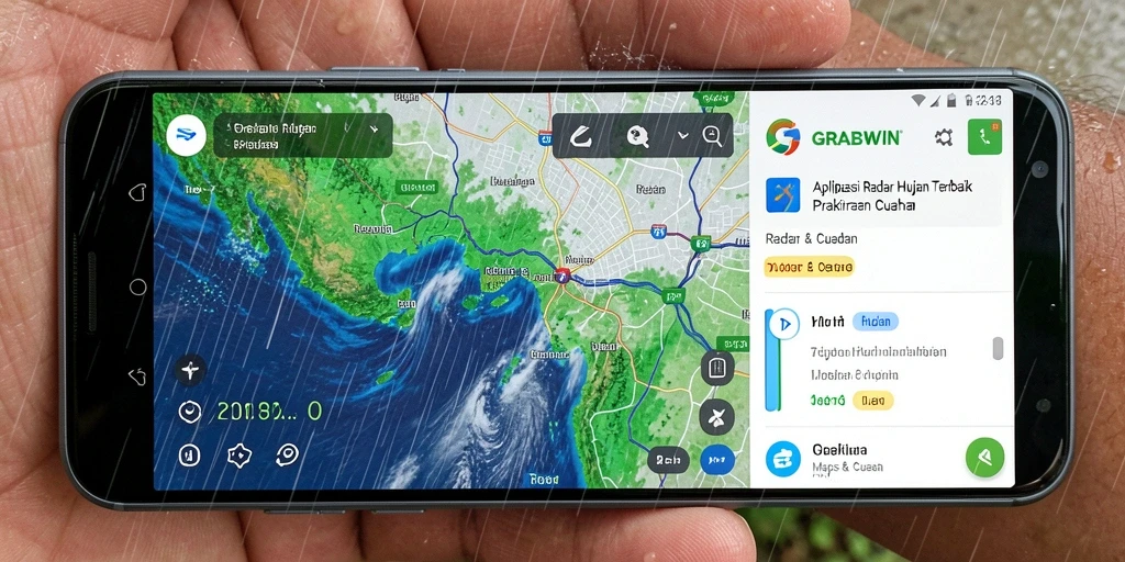 Antarmuka GRABWIN yang menampilkan radar hujan secara langsung.