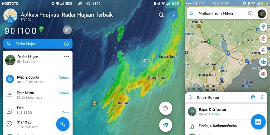 Antarmuka KOSTOTO menampilkan radar hujan yang akurat dan informatif.
