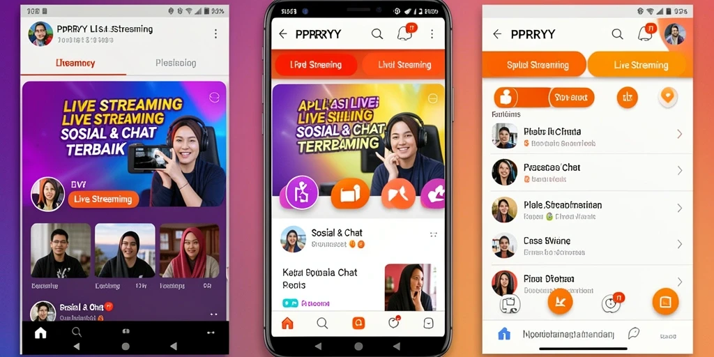 Tampilan antarmuka PPRRYY yang menarik saat live streaming.