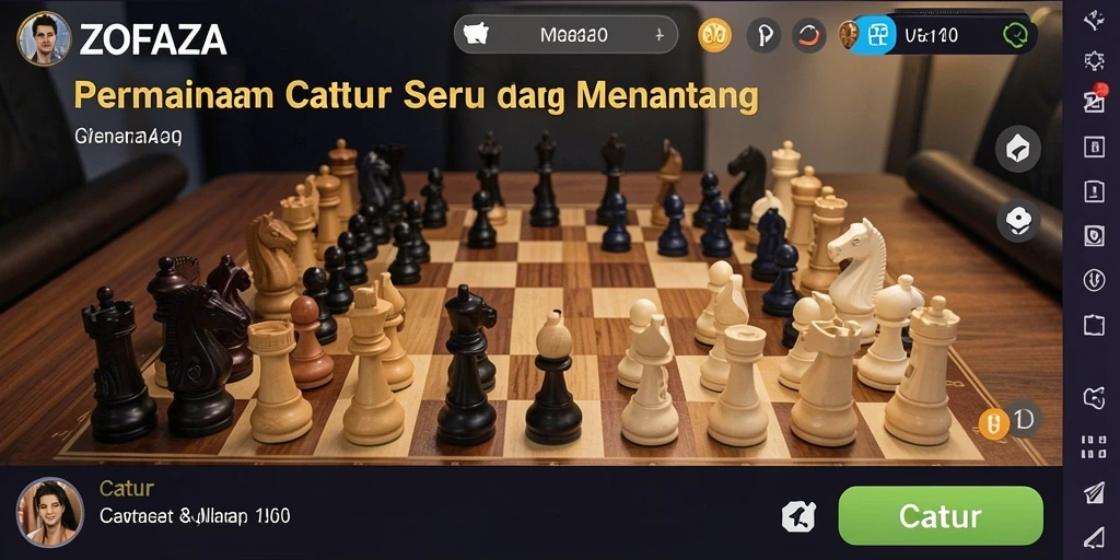 Antarmuka menarik dari permainan Catur ZOFAZA.